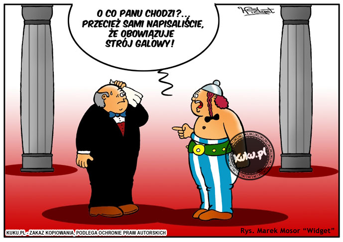 Komiks, dowcip, Żart o StrÃ³j galowy