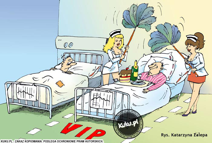 Komiks, dowcip, Żart o VIP w szpitalu