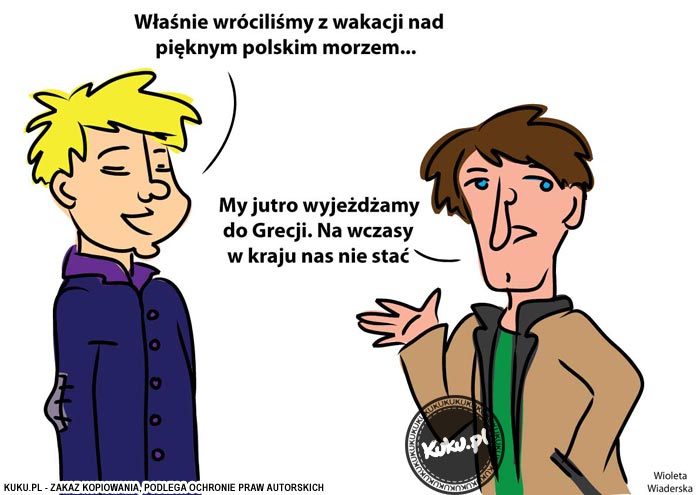 Komiks, dowcip, Żart o Wakacje w kraju