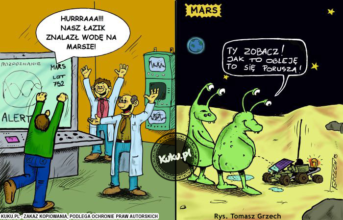 Komiks, dowcip, Żart o Woda na Marsie