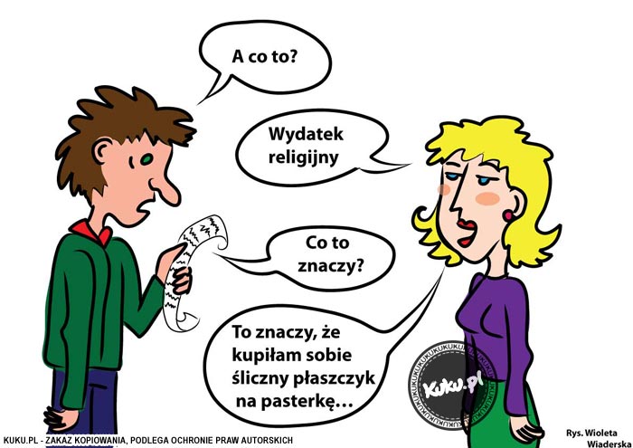 Komiks, dowcip, Żart o Wydatek religijny