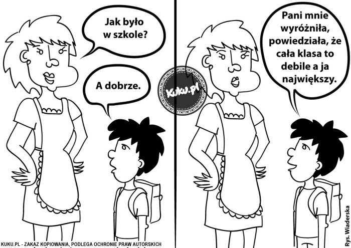 Komiks, dowcip, Żart o WyrÃ³Å¼nienie w szkole