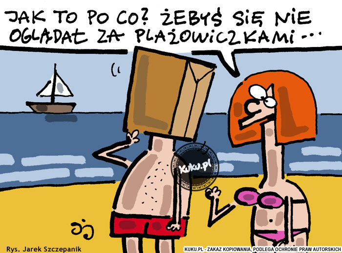 Komiks, dowcip, Żart o Zabezpieczenie mÄ™Å¼a na wczasach